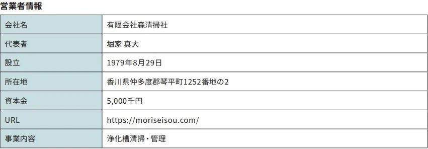 有限会社森清掃社の事業者情報