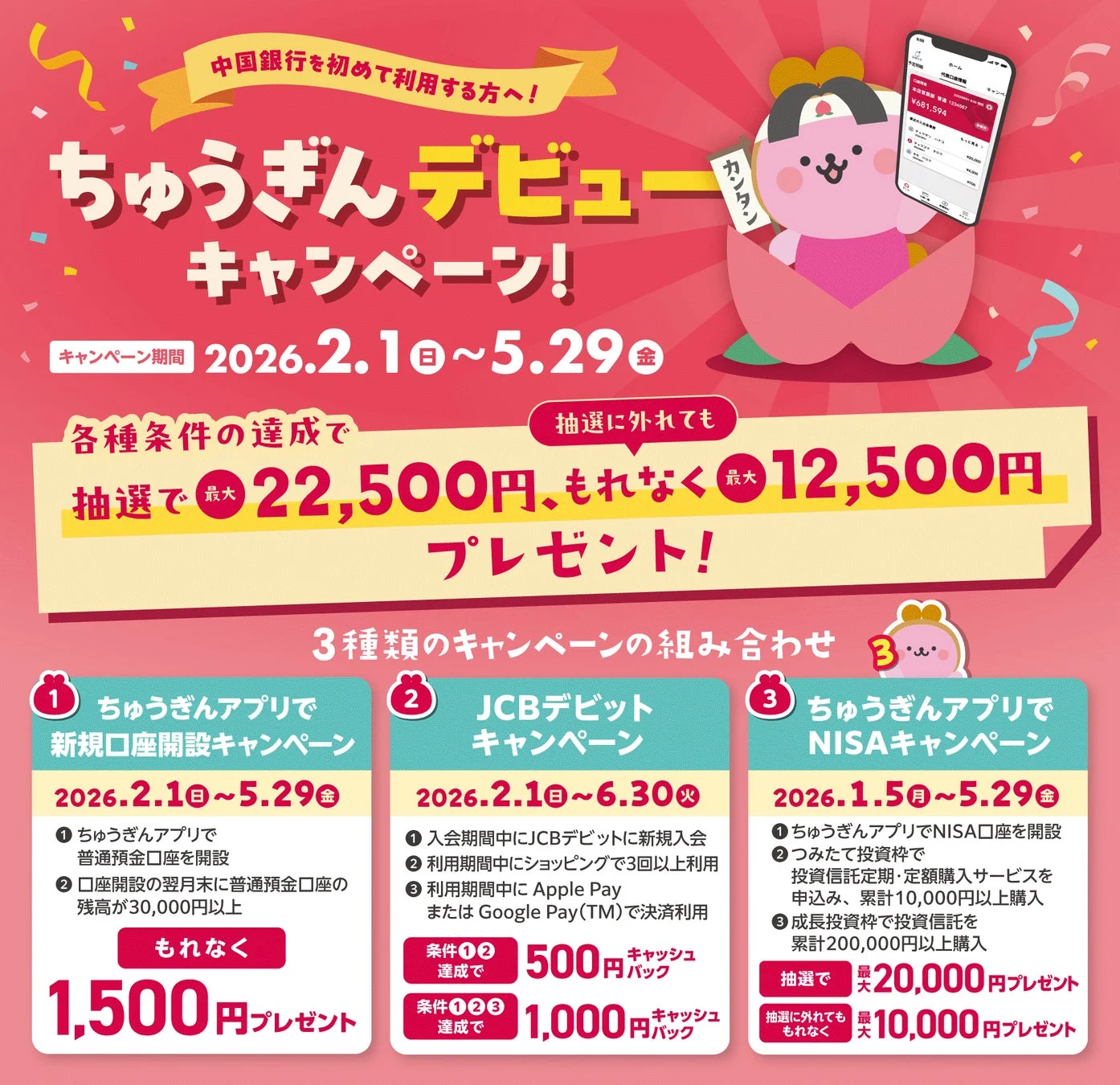 ちゅうぎんデビューキャンペーン