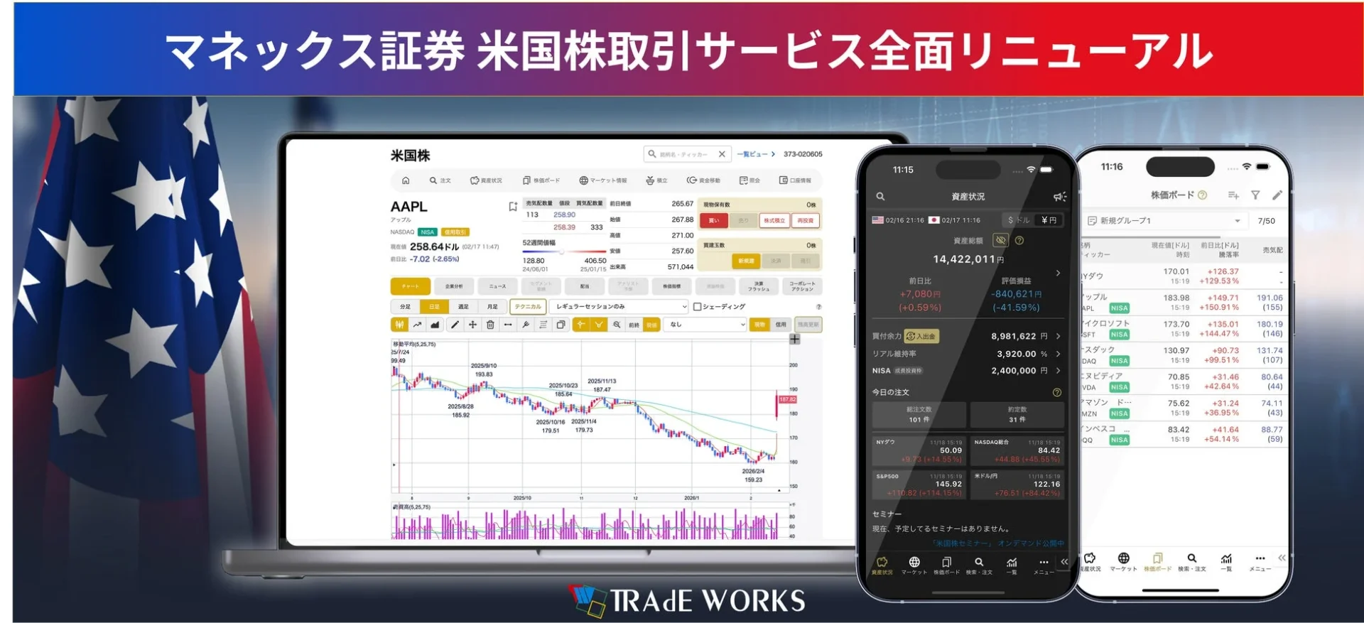 マネックス証券 米国株取引サービス全面リニューアル
