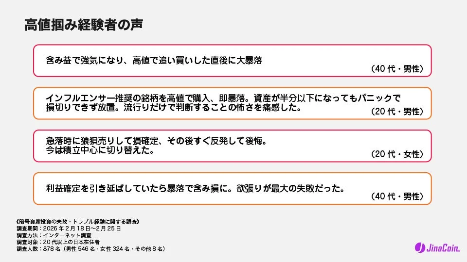 高値掴み経験者の声