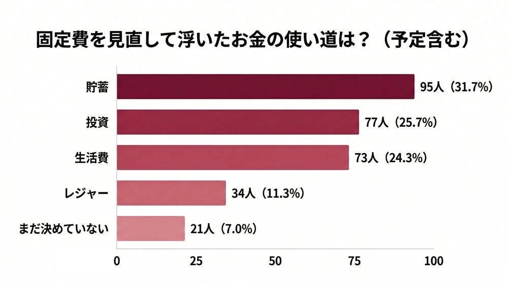 浮いたお金は「貯蓄」が最多、投資は2位