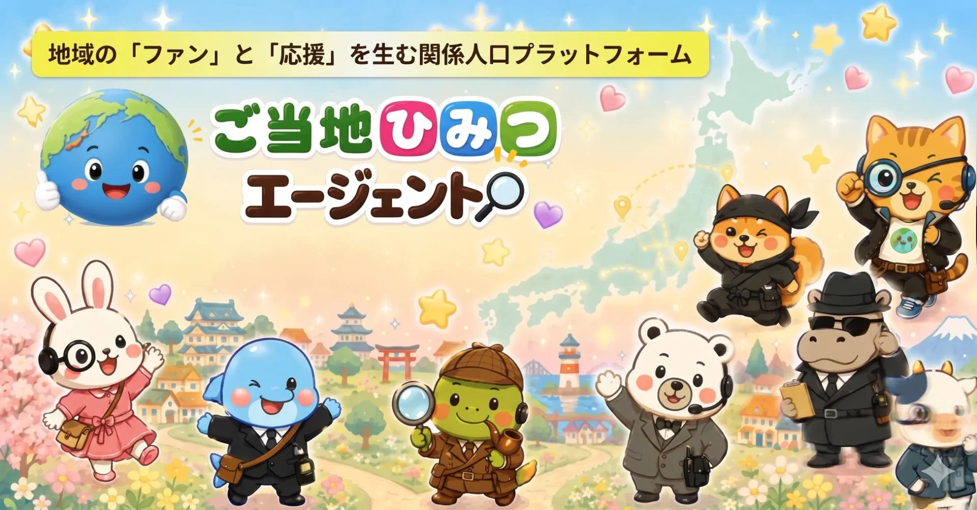 ご当地ひみつエージェントのプロモーションイラスト