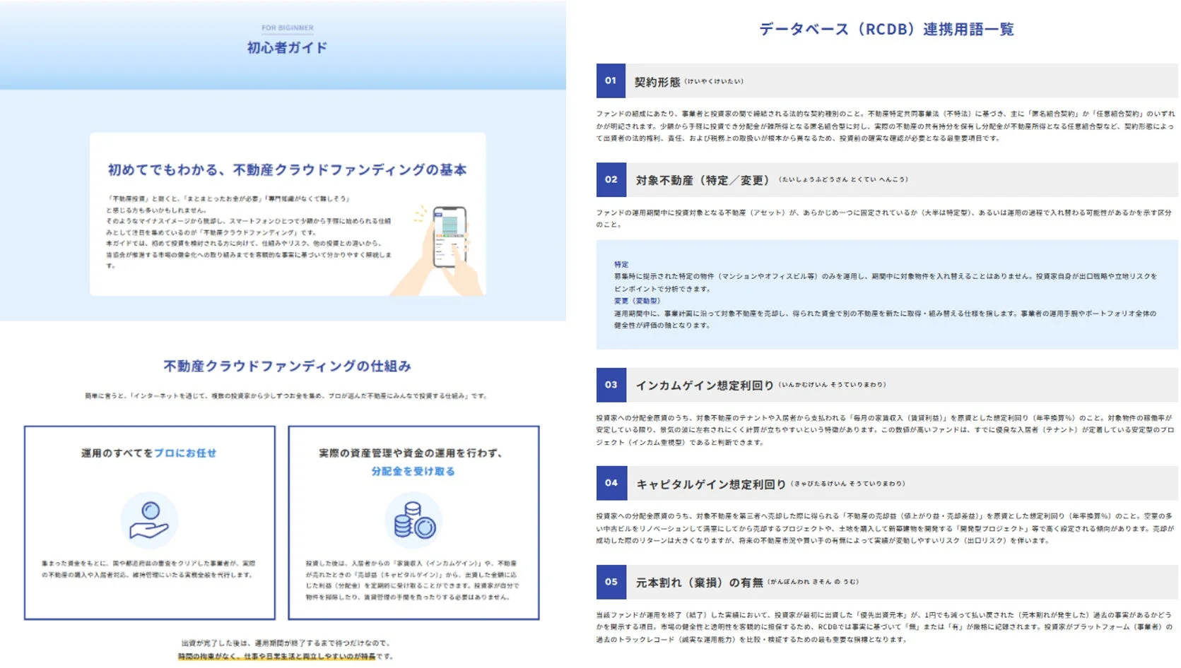 不動産クラウドファンディングの初心者ガイドと用語集のページ