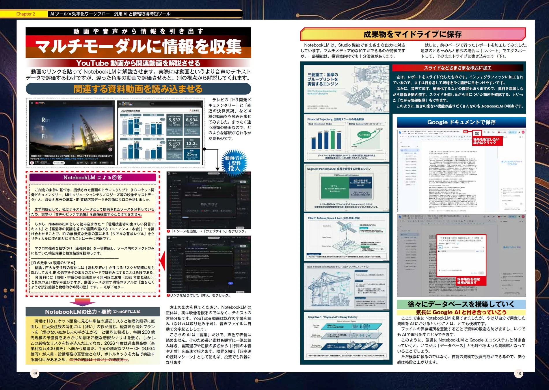 自前の資料室・NotebookLMの使い方からGoogleエコシステムを使ったマルチモーダルな情報取得法、そしてGoogle Opal、マイGem、カスタムGPT、エージェントモードなど最先端の作業効率化～投資への実践的活用を紹介しています。