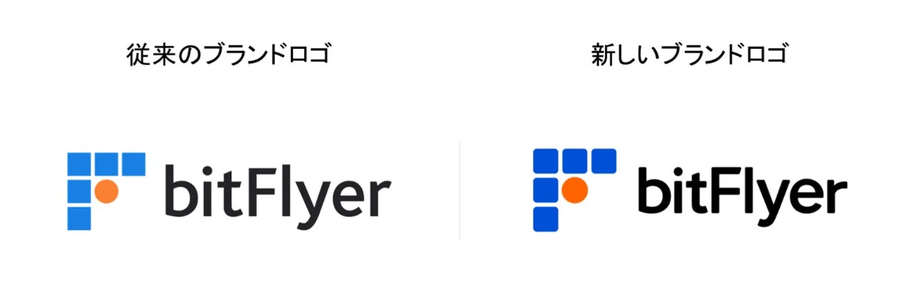 bitFlyerの従来のブランドロゴと新しいブランドロゴの比較