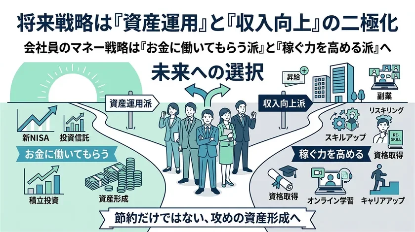 将来戦略は『資産運用』と『収入向上』の二極化