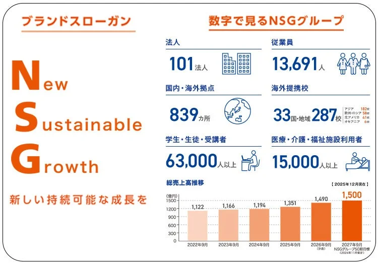 NSGグループの概要を示すグラフと数字