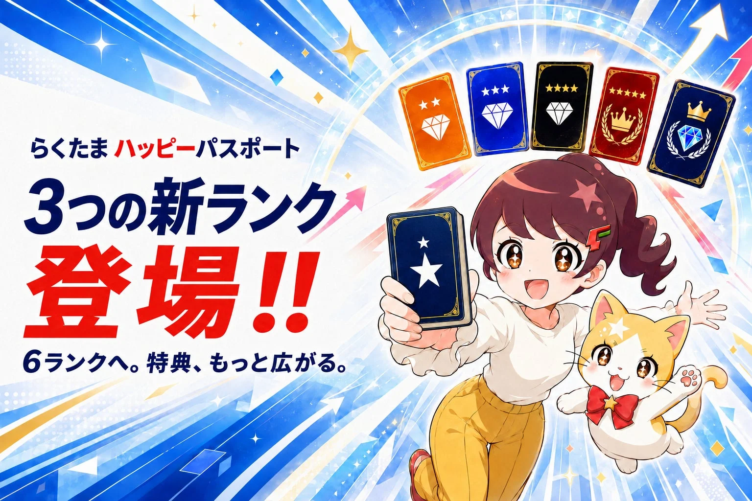 らくたまハッピーパスポート 3つの新ランク 登場!! 6ランクへ。特典、もっと広がる。